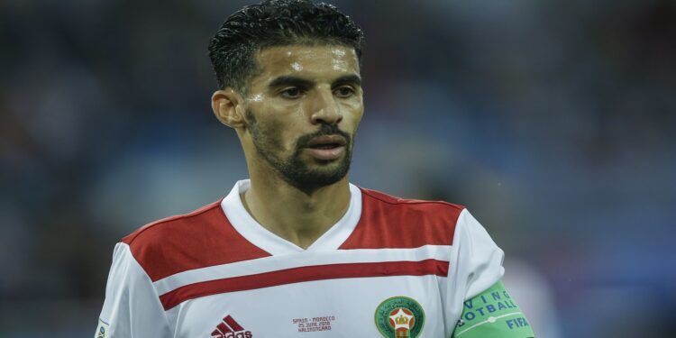 KALININGRAD, RUSSIA - JUNE 25: Mbark Boussoufa of Morocco  during the  World Cup match between Spain  v Morocco  at the Kaliningrad Stadium on June 25, 2018 in Kaliningrad Russia (Photo by Peter Lous/Soccrates/Getty Images)