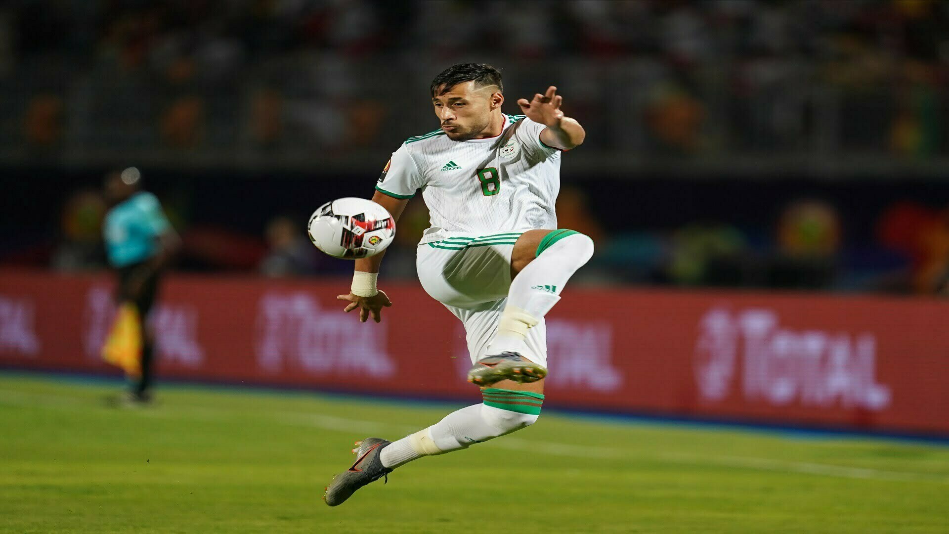 Mohamed Youcef Belaili of Algeria     during the 2019 African Cup of Nations match between Algeria and Guniea at the 30 June Stadium in Cairo, Egypt on July 7,2019. (Photo by Ulrik Pedersen/NurPhoto via Getty Images)