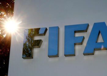 FILE PHOTO: The logo of FIFA is seen in front of its headquarters in Zurich, Switzerland September 26, 2017.   REUTERS/Arnd Wiegmann/File Photo
