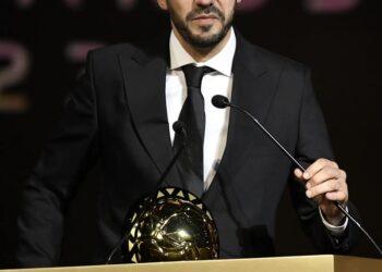 Walid Regragui of Morocco wins coach of the year during the 2023 CAF Awards held in Marrakech, Morocco on 11 December 2023 - Photo by Icon sport   - Photo by Icon Sport