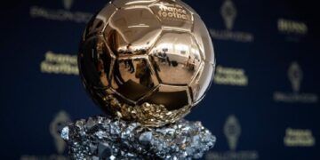 (FILES) In this file photo taken on September 19, 2019 the Ballon d'Or trophy is displayed during a press conference to present the new Ballon d'Or trophy, on the outskirts of Paris. Ballon d'Or will not be awarded in 2020, organisers France Football announced on July 20, 2020. / AFP / Thomas SAMSON