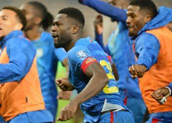 Chancel Mbemba of RD Congo celebrates goal with teammates during the 2026 World Cup Qualifier CAF Play-Offs football match between the RD Congo and Cameroon at El Barid Stadium, Rabat, Morocco on 13 November 2026. ©Nabil Ramdani/BackpagePix